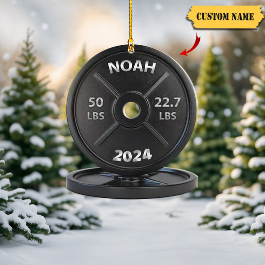 Personalized Weightlifting Ornament, Gym Christmas Ornament, Fitness Ornament, Ornament Decoration, Ornament For Gift, Ornament Christmas