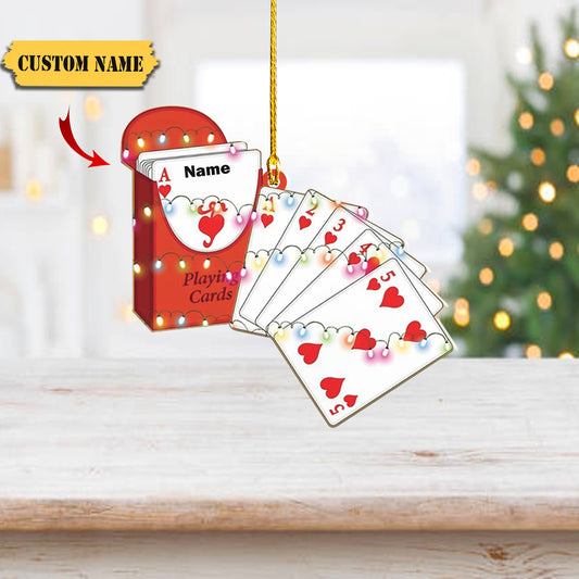 Playing Card Christmas Hanging Ornament, Casino Games Ornament, Poker Cards456456, Ornament Decoration, Ornament For Gift, Ornament Christmas