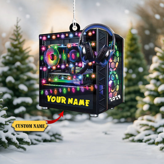 Podagree Personalized Name PC Computer Ornament Christmas, Shape Flat Christmas Ornament for Gamer, Gaming Gamer Christmas Ornament Gift for Boys, 32434, Ornament Decoration, Ornament For Gift, Ornament Christmas