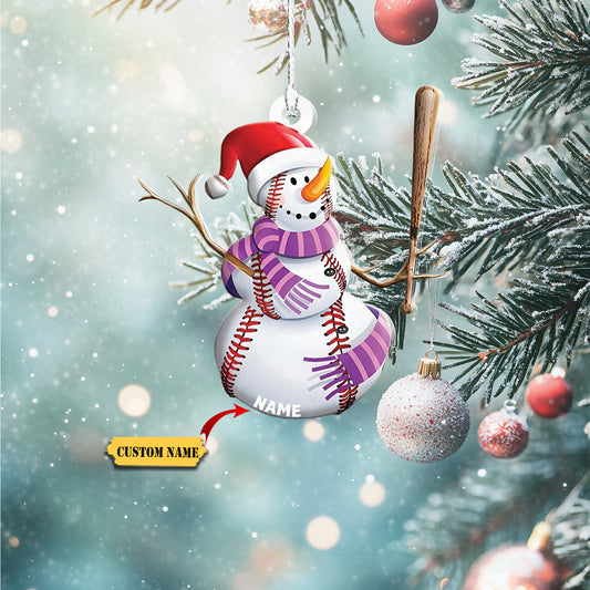 Snowman Christmas Plastic Hanging Ornament Snowman Baseball Ornament Decorate Christmas, Ornament Decoration, Ornament For Gift, Ornament Christmas