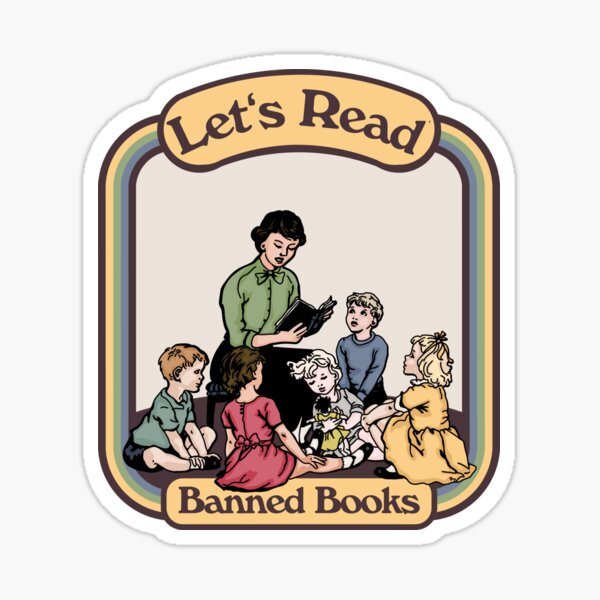 Let's Read Banned Books Sticker