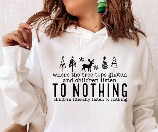 Tree Tops Glisten Sweatshirt Christmas, Christmas Vibes Sweatshirt, Sarcastic Christmas T-shirt, Merry Christmas T-shirt, Funny Christmas Sweatshirt, Cozy Season T-shirt