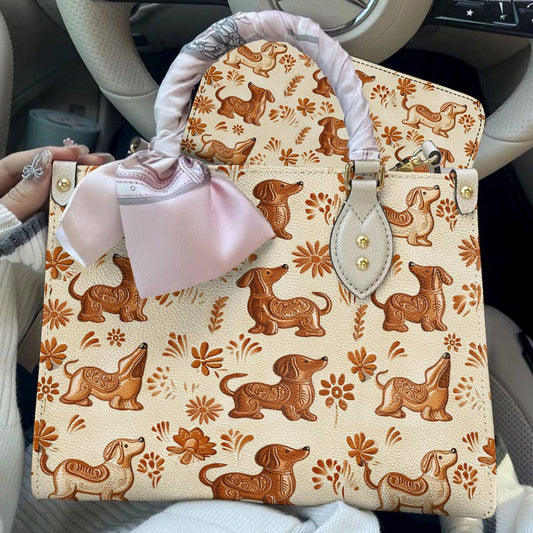 Leather Bag Dachshund Cake