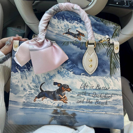 Dachshund Leather Bag Waves & Wagging Tails