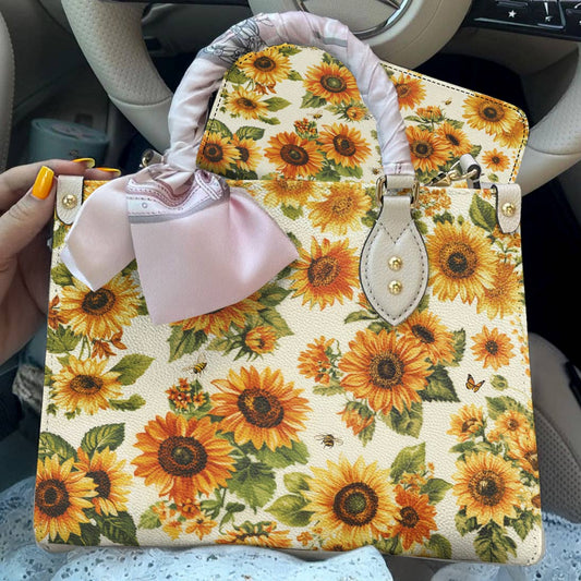 Leather Bag Sunflower Soul