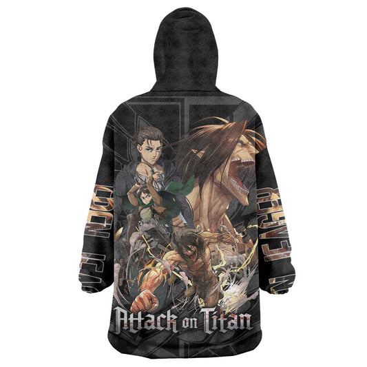 Eren Yeager Attack on Titan Wearable Blanket Hoodie Anime Style TS04