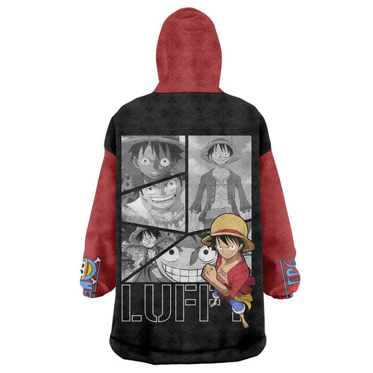 Luffy Mix Manga - One Piece Wearable Blanket Hoodie Anime Mix Manga TS04