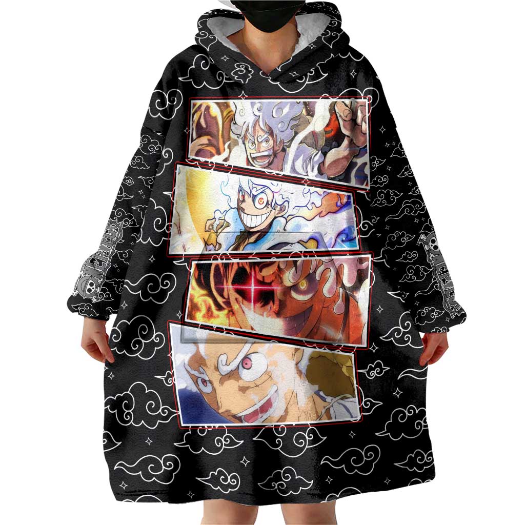 Luffy Gear 5th Nika White Hair - One Piece Wearable Blanket Hoodie Anime Style TS04