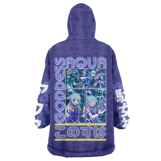 Aqua Konosuba Streetwear Wearable Blanket Hoodie Anime Style TS04
