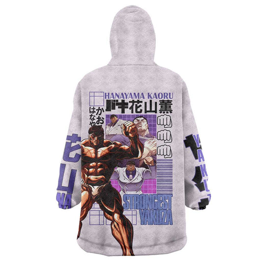 Hanayama Kaoru Baki Wearable Blanket Hoodie Japan Anime Style TS04