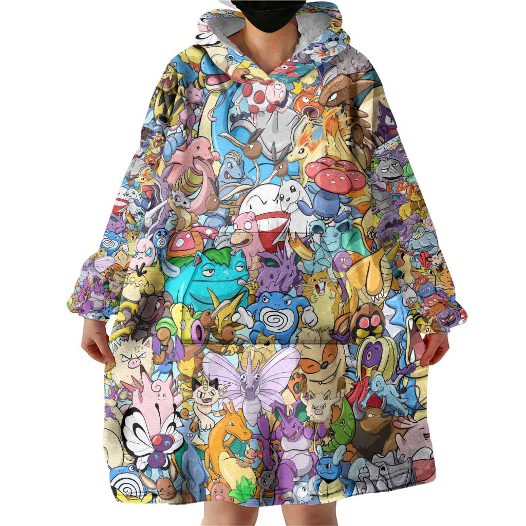 Pocket Monsters Poke Wearable Blanket Hoodie Japan Anime Style TS04