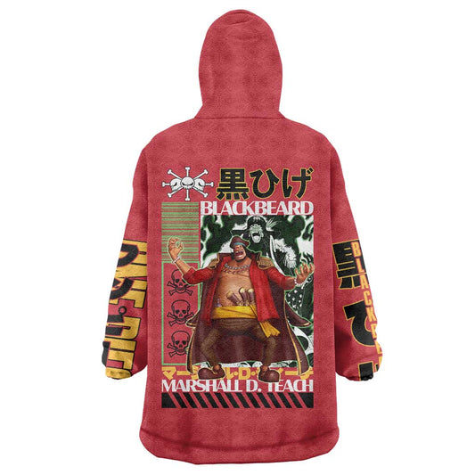 Marshall D. Teach One Piece Wearable Blanket Hoodie Japan Anime Style TS04