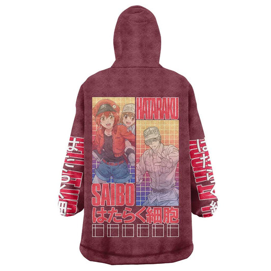 Cells at Work Wearable Blanket Hoodie Japan Anime Style TS04