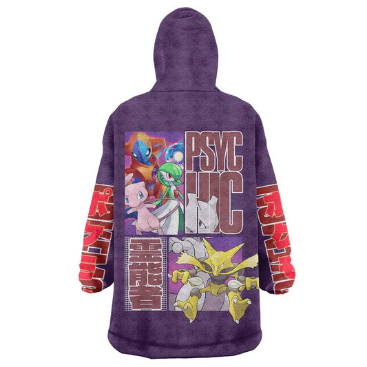 Psychic Type Poke Wearable Blanket Hoodie Japan Anime Style TS04