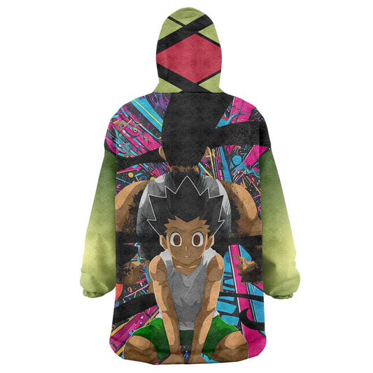 Trippy Gon Freecss Hunter X Hunter Wearable Blanket Hoodie Trippy Mix Anime Style TS04