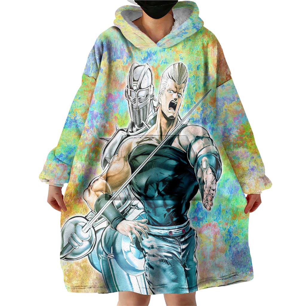 Trippy Polnareff Silver Chariot Jojos Bizarre Adventure Wearable Blanket Hoodie Trippy Mix Anime Style TS04