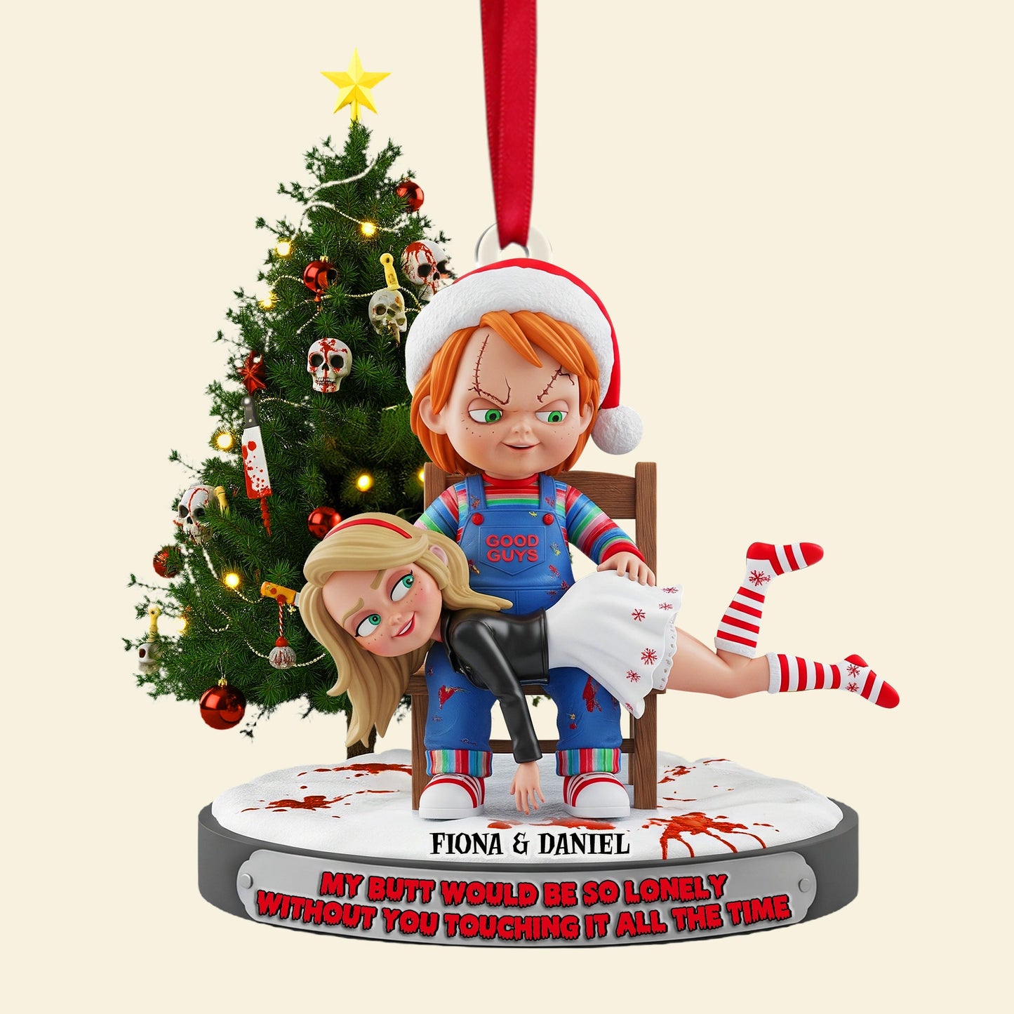 Mischievous Doll Couple Ornament - Personalized Christmas Gifts For Couple
