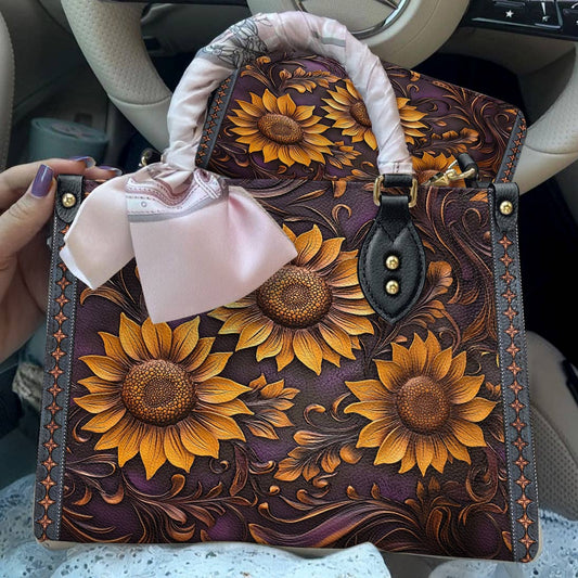 Leather Bag Sunflower Hope Love