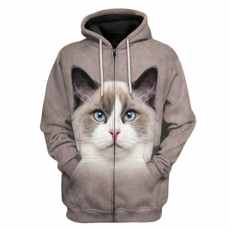 3D Ragdoll Cat Tshirt Hoodie Apparel SimpleKool
