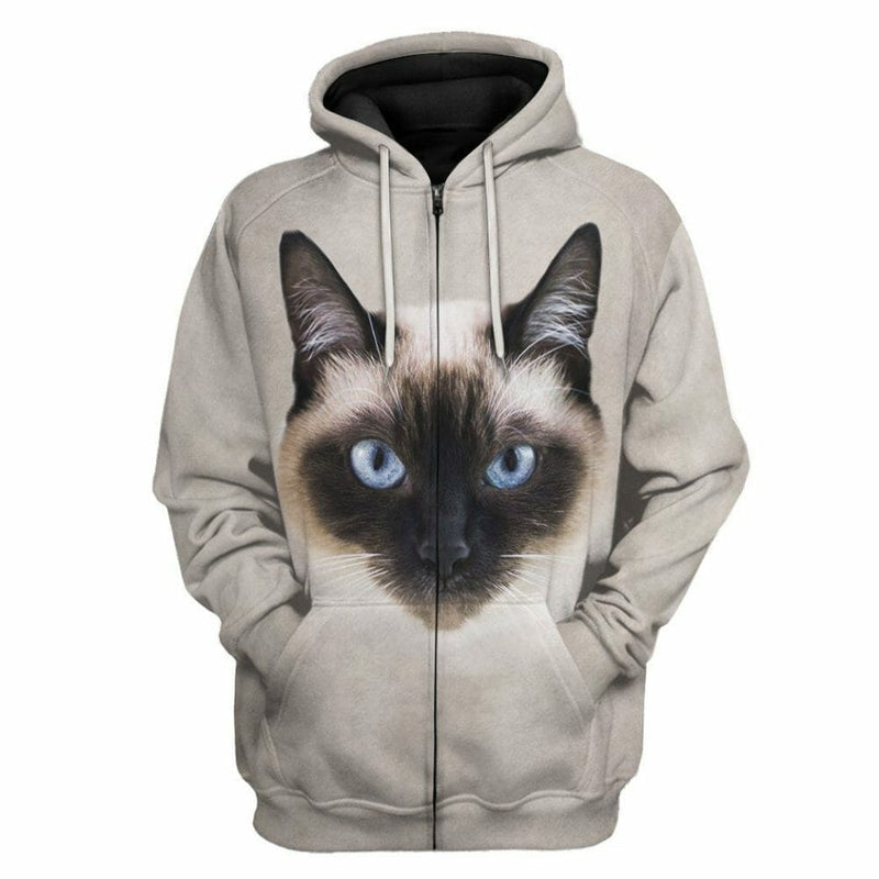 3D Siamese Cat Tshirt Hoodie Apparel SimpleKool