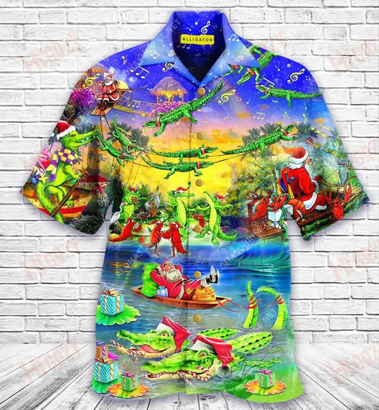 Léinte Ailigéadar Santa Ailigéadar Gearr Muinchille Samhraidh Léinte Haváís Saincheaptha Léinte Haváís do Mhná, Bronntanas Léine Haváís, Bronntanas Nollag