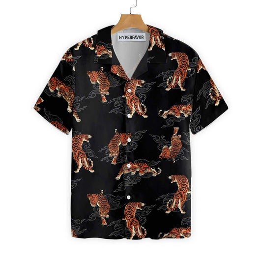 Japanese Tiger Close To Nature Design Hawaiian Shirt, Hawaiian For Gift