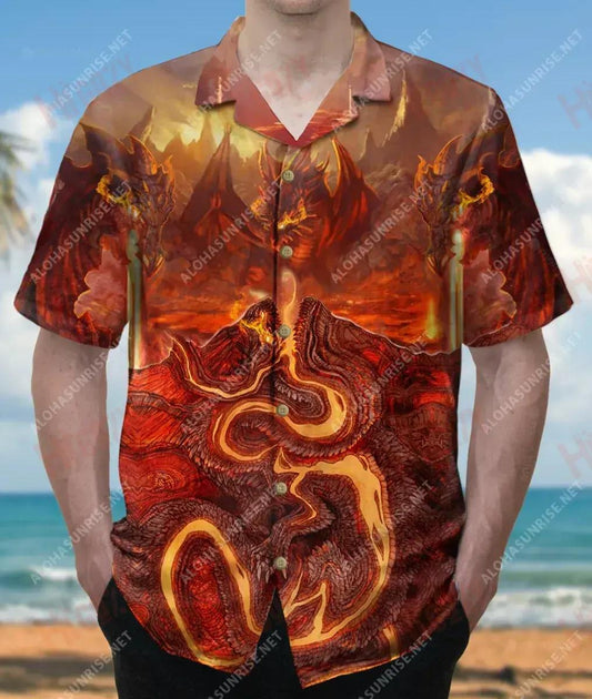 Dragon Fire An Teas Eternal Léine Haváise Unisex Caitheamh aimsire Gearr Muinchille Léinte Seanré Haváí Léinte Haváís do Mhná, Bronntanas Léine Haváís, Bronntanas Nollag