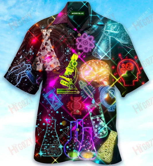 Great Inventions Come From Laboratory Unisex Short Sleeve Shirt Vacation Hawaiian T Shirts Best Hawaiian Shirts Hawaiian Shirts For Men, Hawaiian Shirt Gift, Christmas Gift