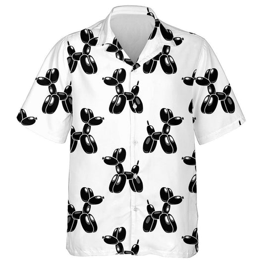 Classic Balloon Dog In Black Color Hawaiian Shirt, Hawaiian For Gift