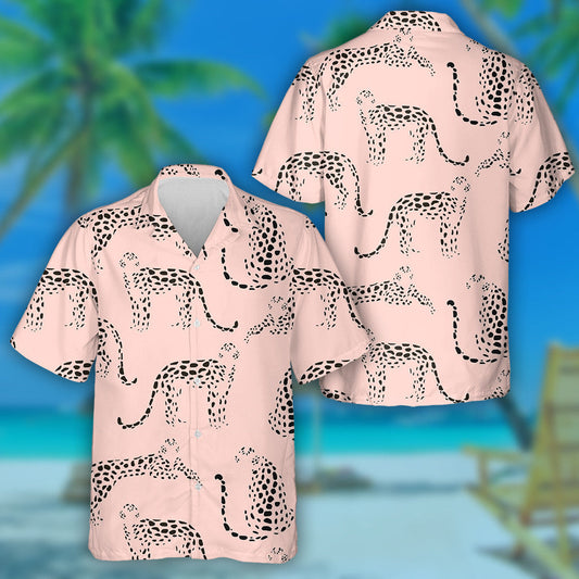 Trendy Texture Abstract Leopard On Pink Hawaiian Shirt,Hawaiian Shirt Gift, Christmas Gift