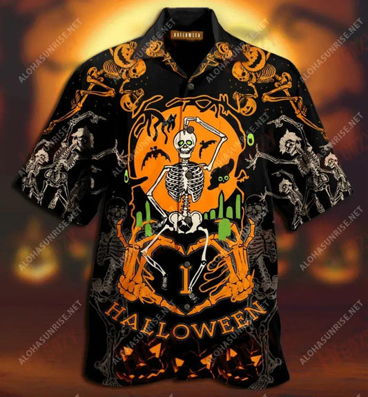 Cnámharlach Rince Oíche Shamhna Léinte Gearr Muinchille Unisex Samhraidh T Léinte haváíais Léinte Haváís Seanréalta D'Fhir, Bronntanas Léine Haváís, Bronntanas Nollag