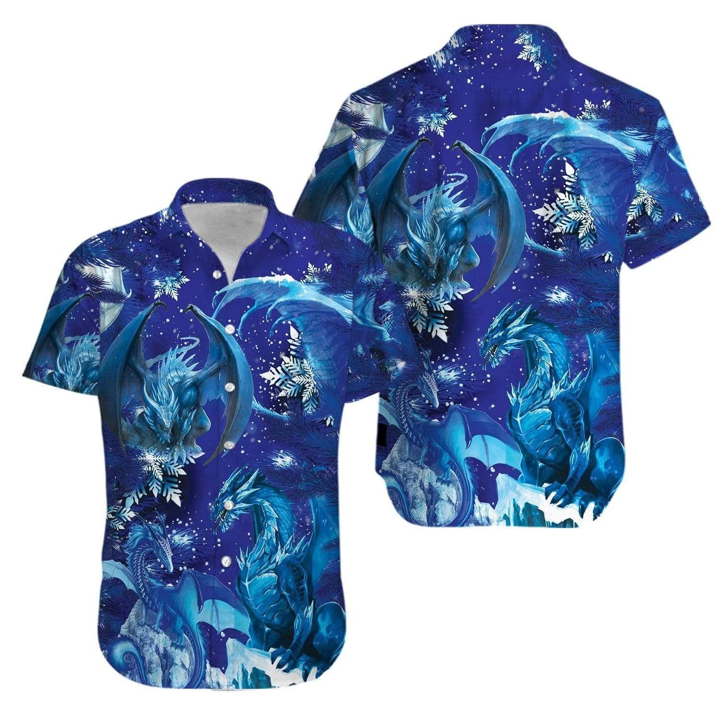 Amazing Blue Dragon Cool Pattern Hawaiian Shirt, Hawaiian For Gift