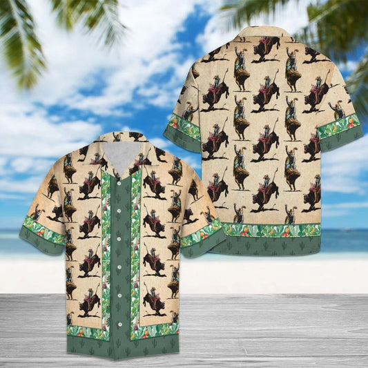 Cowboy Riding Horse On Desert Design Hawaiian Shirt,Hawaiian Shirt Gift, Christmas Gift