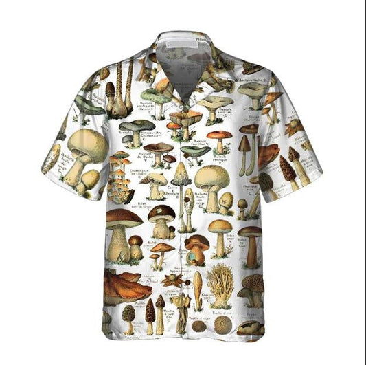Types Of Mushroom Gift For Biologist Hawaiian Shirt, Hawaiian For Gift