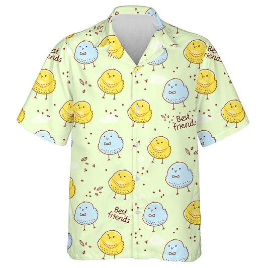 Best Friends With Cute Hatched Chickens Hawaiian Shirt, Hawaiian For Gift