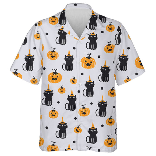 Oíche Shamhna Le Cat Dubh Agus Léine Haváích Pumpkin, Haváis Don Bronntanas