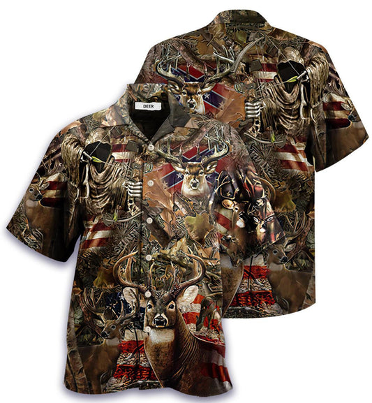 Realistic Deer Hunting Nice Ornamental Hawaiian Shirt,Hawaiian Shirt Gift, Christmas Gift