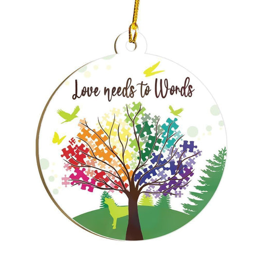 Autism Awareness Love Needs To Words Ornament, Christmas Ornament Gift, Christmas Gift, Christmas Decoration