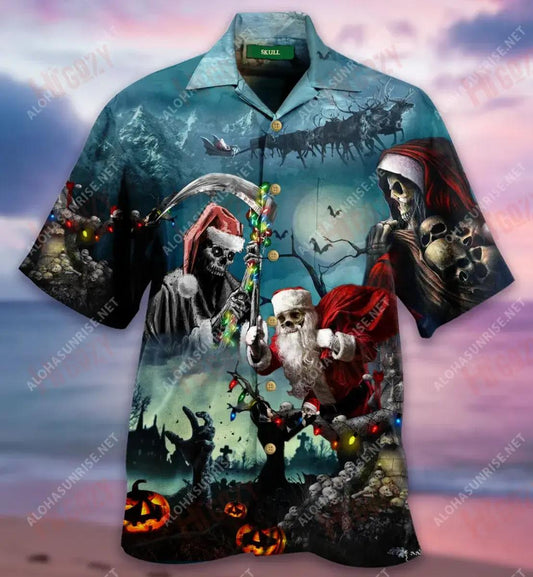 Cloigeann Daidí na Nollag na Nollag Léine Gearr Haváís Léinte Aigéan Teochriosach Léinte Oirbheartaíochta Haváí Patrún Léine Haváís, Bronntanais Léine Haváís, Bronntanas Nollag