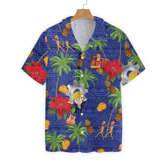 Laborer Proud Unique Blue Pattern Hawaiian Shirt, Hawaiian For Gift