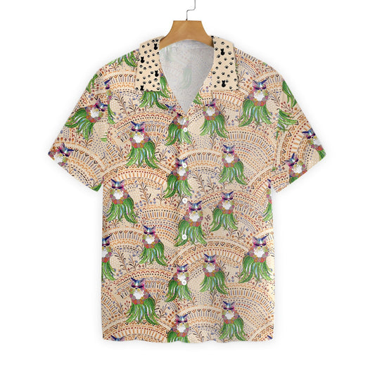 Cat Hula Ethnic Pattern Attractive Design Hawaiian Shirt, Hawaiian For Gift