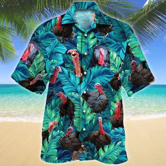 Turkey In Tropical Forest Lovers Gift Hawaiian Shirt, Hawaiian For Gift