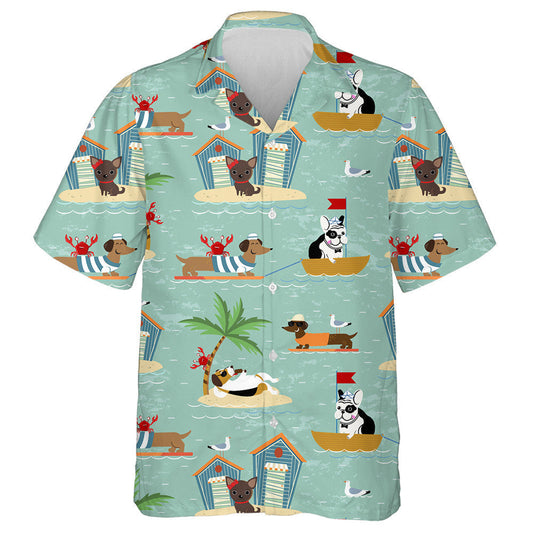Vacations French Bulldog Sailing On A Boat Hawaiian Shirt, Hawaiian Shirt Gift, Christmas Gift