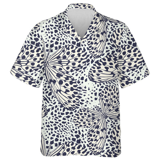 Butterfly On Leopard In Vintage Style Hawaiian Shirt, Hawaiian For Gift