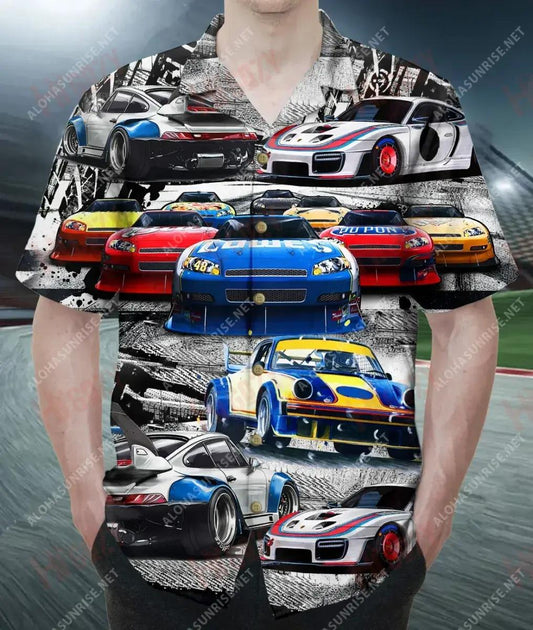 Rásaíocht Gluaisteán Stoc Léine Haváise Unisex Léinte T Haváise Samhraidh Léinte Haváís Saincheaptha Léinte haváíais do Mhná, Bronntanas Léine Haváís, Bronntanas Nollag