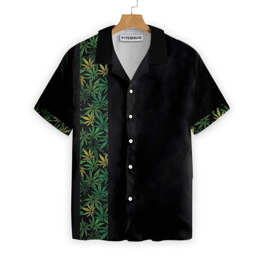 Black Background Retro Cannabis Marijuana Design Hawaiian Shirt, Hawaiian For Gift
