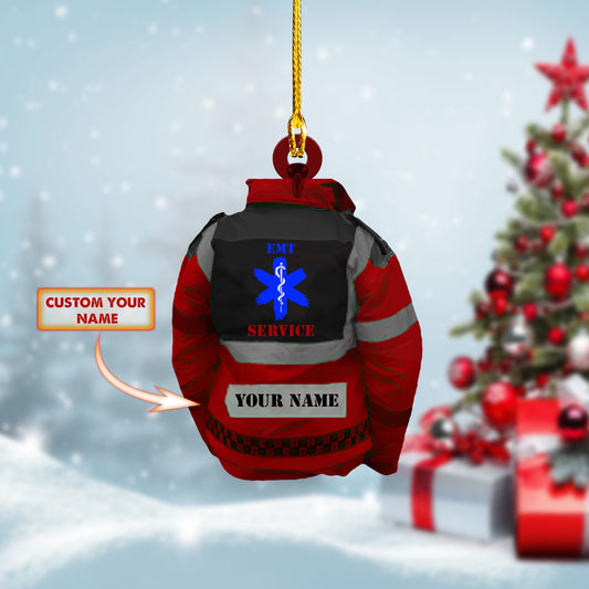 EMT EMS PARAMEDIC Ornament Red EMT Gift Car Ornament, Christmas Ornament, Christmas Gift