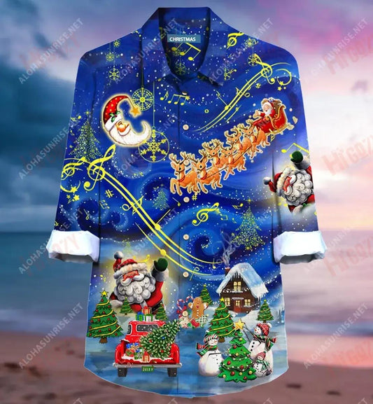 Léine Muinchille Fada Spéir na Nollag Caitheamh aimsire Léinte haváíais Léinte seanré Haváíais Léinte Greannmhar haváí, Bronntanas Léine haváíais, Bronntanas Nollag