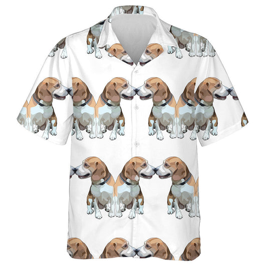 Love Day Background With Beagles Hawaiian Shirt, Hawaiian For Gift