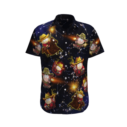 Eric Cartman Cowboy hawaiian shirt_Hawaiian Shirt Gift, Christmas Gift